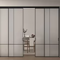 Modern Interior Sliding Doors Design With Black Frame And Glass Panels