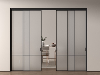 Modern sliding door Changhong glass door glass door glass sliding door 3d model