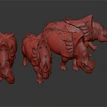 Colorful Decorative Rhinoceros Sculptures With Various Textures And Artistic Designs