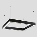 Modern Living Room Chandelier With Sleek Black Metal And Linear Design