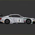 Bentley Racing Car With White Green Stripes Number 8 And Total 111 Logo Rear Wing