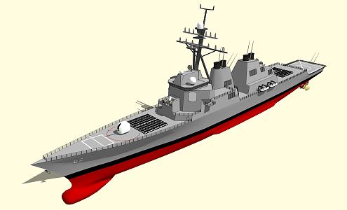 modern warship 3d model