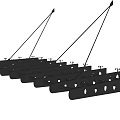 Ceiling Frame Structure Featuring Parallel Metal Joists With Perforated Holes 3d model