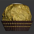 Delicious Chocolate In Golden Foil Wrapping With Label On Brown Wavy Paper Cup