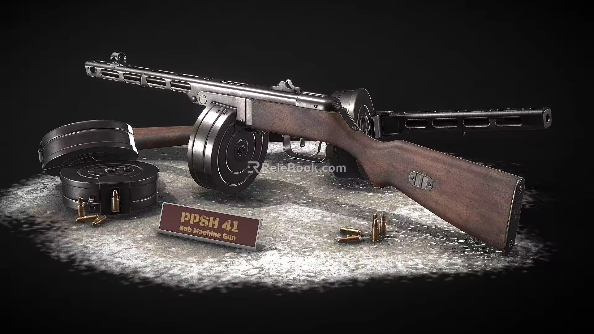 PPSH 41 submachine gun 3d model