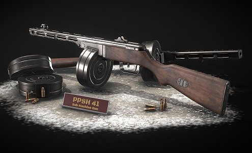 PPSH 41 submachine gun 3d model