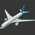 Modern Aerospace Aircraft With White Body Blue Tail And Twin Engines For Cosmic Exploration