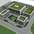Modern Industrial Plant Exterior Design With Glass Curtain Walls Steel Frames And Landscaping Areas