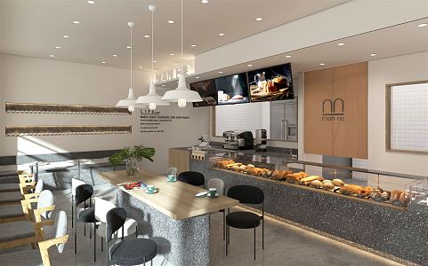 Modern Bakery Cake Shop 3d model