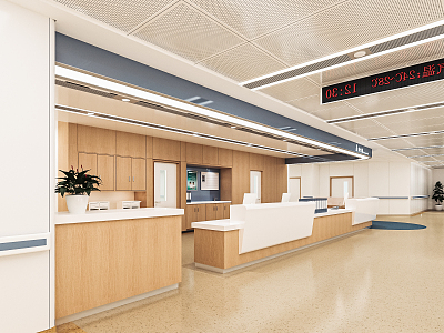 Modern Nurse Station Hospital Corridor Nurse Station Aisle Triage Desk Medical Guidance Desk Reception Desk Reception Desk 3d model