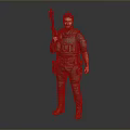 Game Movie Character Male Standing in Green Tactical Gear Holding Rifle