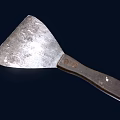 Vintage Metal Scraper Hardware Tool With Sturdy Wooden Handle And Rustic Design