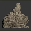 3D Rock Pile Model Natural Stone Stacked Structure Rough Textured Surface 3d model
