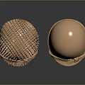 Two Golden Helmets With Woven And Smooth Surfaces For Warrior Character 3d model