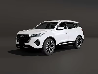 White SUV With Modern Sleek Exterior Design Black Alloy Wheels And Front Styling 3d model