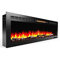 Slim Modern Electric Fireplace With Realistic Flame Effect And Black Wall Mounted Design