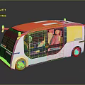 Modern bus minibus minibus minivan driverless bus school bus 3d model