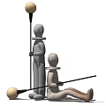 Artistic Modern Table Lamp With Standing And Seated Sculptural Figures