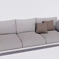 Modern three-seat sofa multiplayer sofa 3d model