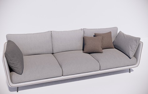 Modern three-seat sofa multiplayer sofa 3d model