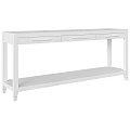 White Console Table With Three Drawers Golden Handles And Open Shelf 3d model