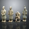 Terracotta Warrior Decorative Figurines As Home Display Furniture Pieces With Standing And Kneeling Poses