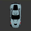 Blue Sports Car With Black Accents Red Stripes Shiny Exterior And Modern Design