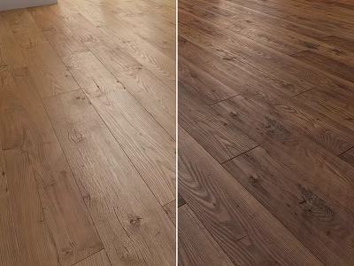 Light and Dark Natural Wood Flooring with Authentic Grain Patterns for Interior Spaces 3d model