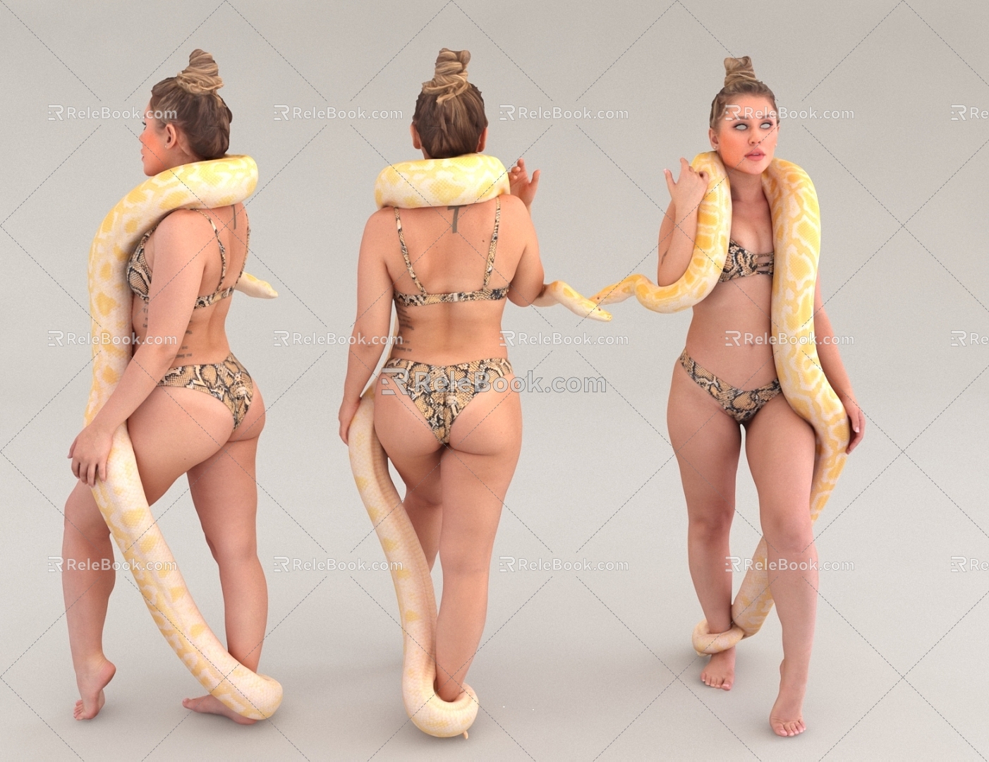 acrobatic troupe python figure woman 3d model