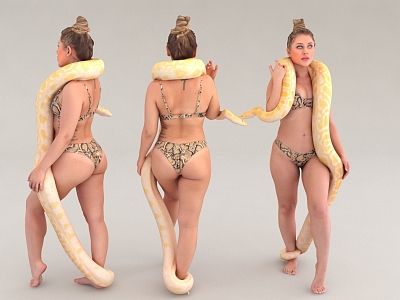 acrobatic troupe python figure woman 3d model