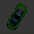 Green Sports Car With Sleek Design And Aerodynamic Body In 3D Render