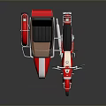 Red Vintage Motorcycle with Black Seat and Silver Engine Parts on Dark Background with Reflection