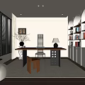 Quiet Study Middle Ancient Study 3d model