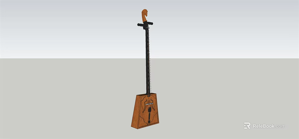Wooden String Musical Instrument Art Supplies With Handcrafted Body Neck And Strings Design 3d model 