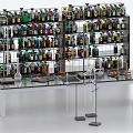 Organized Laboratory Shelves With Colorful Chemical Bottles And Glassware On Table