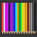 Colored Pencils In Assorted Vibrant Colors Neatly Arranged On Black Background