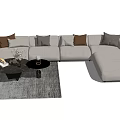 Light Luxury Corner Sofa Coffee Table Combination 3d model