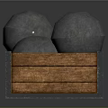 Multiple Shiny Silver Round Metal Balls in Wooden Storage Box