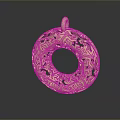 Stylish Yellow Fashion Pendant Accessory With Intricate Round Hoop Design