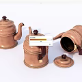 Copper Teapots With Wooden Handles And Removable Lids For Daily Use