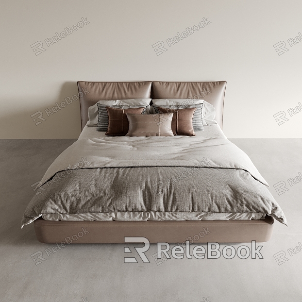 Bed Double Bed Bedroom Bed Hotel Queen Bed model