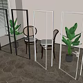 Hinged Glass Doors With Various Designs In Modern Interior With Plants Chairs And Wooden Floor