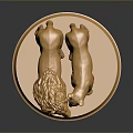 Decorative Golden Lion and Animal Sculpture on Shiny Polished Gold Circular Base