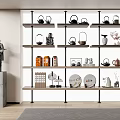 New Ornaments Combination Bookshelf Bookcase Teapot 3d model