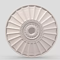 Ornate Circular Ceiling Medallion With Radial Patterns And Central Floral Design