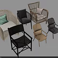Accent Chairs With Various Designs Rattan Metal Frames And Comfortable Cushions
