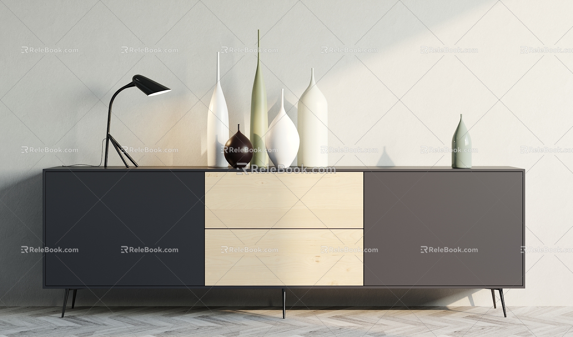 Modern Decorative Cabinet Ornament Combination 3d model