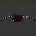 Sci Fi Female Character In Armored Suit With Red Green Accents Goggles And Outstretched Arms