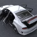 White Modern Sedan Car With Stylish Exterior And Black Wheels
