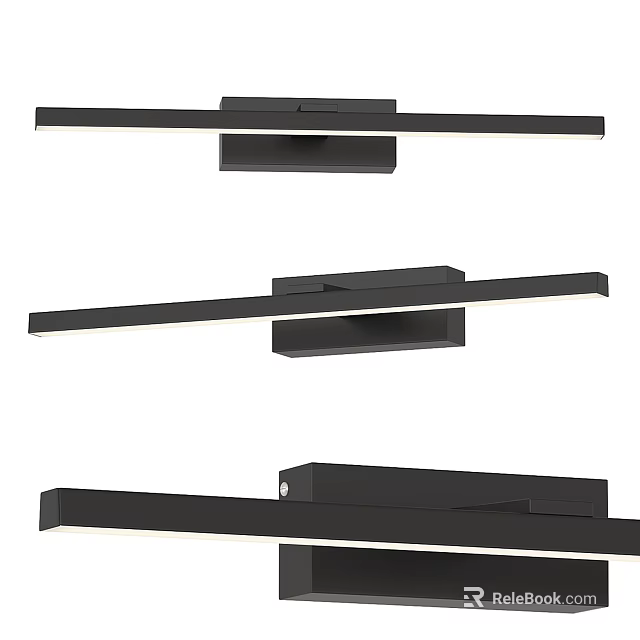 Black Linear Pendant Lights Modern Sleek Long Strip Design for Contemporary Home Interior 3d model 